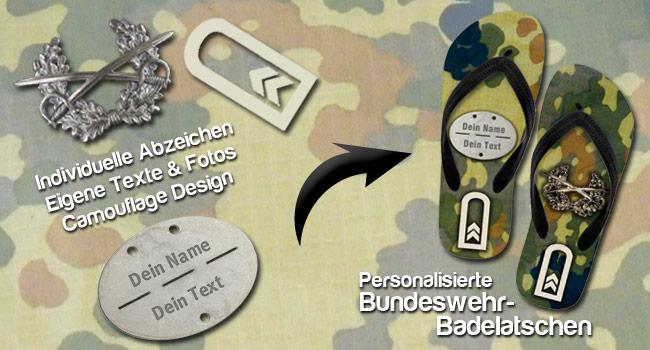 Eigene Bundeswehr Badelatschen: Bedruckte Sandalen von myFotoFlips